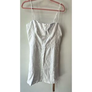 Reformation Women's Huckleberry Linen Midi Dress White Size 12